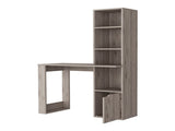 Broadmoor Computer Desk with 4-Tier Bookcase and 1-Door Cabinet Gray B062111730
