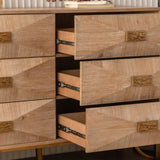 6 Drawers Dresser, Modern Dressers & Chests of Drawers, TV Stand,Light Wood Dresser for W3158P307447