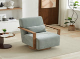 29.72"W Swivel Modern Upholstered Accent Chair with Solid Wood Armrests and 360 Degree Comfy Lounge W3188P417949