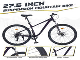 27.5 Inch Wheels 8 Speed Mountain Bike, for Men Women Boys and Girls, Front Suspension, Steel Frame 09715144