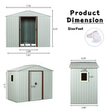 8ft x 4ft Outdoor Metal Storage Shed With window and metal foundation White W54071039