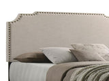 Beige Queen Panel Bed with Nailhead Trim B062P153557