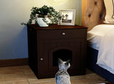 Wooden Pet House Cat Litter Box Enclosure with Drawer, Side Table, Indoor Pet Crate, Cat Home 42803098