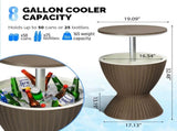 Outdoor Cooler Table, Height-Adjustable Outdoor Cool Bar w/ 8 Gallon Beer and Wine Cooler, 90343573