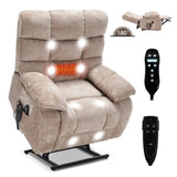 Lift Recliner Chair Heat Massage Dual Motor Infinite Position Up to 350 LBS Large Electric Power W3224P288641
