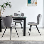 ZUN Dining chairs set of 2, Grey velvet Chair modern kitchen chair with metal leg W24154205