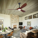 New Model 52 Inch Black Ceiling Fans With lights and Remote Control,18W Led Light, 3 Solid Wood W2991P343745