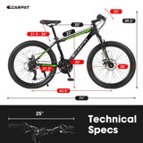 ZUN S26102 26 Inch Mountain Bike, Shimano 21 Speeds with Mechanical Disc Brakes, High-Carbon Steel W1856108876