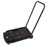 ZUN Capacity Black Plastic Steel Body Foldable Platform Trolley Push Hand Cart Black-1pc W2181P229025