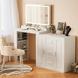 59" Makeup Vanity Desk with Mirror, Vanity Mirror with Lights, Dressing Table with 3 Drawers and 2 74007220