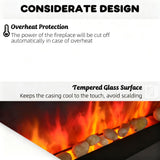 7 Color Background Light Wall Fireplace,Electric Wall-Mounted Fireplace with Flame Effect T3971P416219