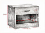 Black Wood Grain 2-Piece Side Table Set End Table with Drawer and Spacious Storage Shelf 58193430