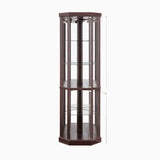 Lighted Corner Curio Cabinet - Elegant Glass Display Case Living Room & Bar Storage - Perfect W1758P294618