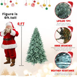 Artificial 6ft Blue green Tint Christmas Tree with 1390 PE/PVC Mixed Branch Tips, memory wireiron 15759741