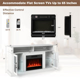 58" TV Stand with RGB Fireplace White- Smart App Remote Control, 4777 BTU Heater 79078321