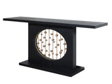 Modern Black Console Table with Gold Accent, Decorative Entryway Table,56in Wood Console Table, W2729P270745