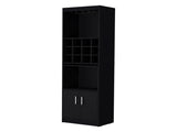 Black Bar Cabinet with Wine Storage B062P193653