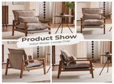Cloud Shaped Indoor Leisure Chair Solid Wood Armrest, Metal Frame, Chenille Fabric Accent Chair 32203558