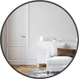 32 Inch Black Metal Framed Round Bathrrom Mirror for Wall. W2203P303255