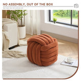 060-Chenille Fabric Modern Knot Design Ottoman Makeup Stool Footstool, Comfortable and Stylish Seat W527P239022