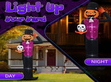 12FT Giant Halloween Inflatable Blow Up Decorations, Pumpkin Man Holding Skull with Built-in LEDs 79482850
