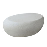43.31''Fiberglass Elliptical Coffee Table for Living Room Vintage Table,Matte Rocks Table front of W2582P195218