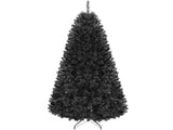 6 FT Black Pre-Lit Christmas Tree with Purple LED Lights, 680 Branch Tips, Gothic Halloween Holiday 65086191