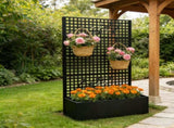 Metal Planter Box with Trellis 70.9in H x 43.3in W x 15.8in D - Outdoor Raised Garden Bed with W1586P455883