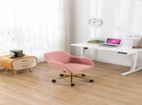 Modern Teddy Fabric Material Adjustable Height 360 Revolving Home Office Chair With Gold Metal Legs 04615420