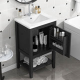 20" Bathroom Vanity with Sink, Bathroom Cabinet with Soft Closing Door, Storage Rack and Open Shelf, N725P220604B