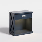 Vintage Small Storage Cabinet with Led Light and Pet Bed, Hidden Cat Litter Box with Drawer and B082P232952