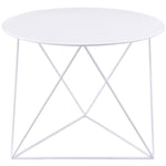 ZUN White Geometric Metal Base Accent Table B062P186454