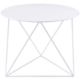 ZUN White Geometric Metal Base Accent Table B062P186454