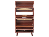 Rattan-covered 3-drawer shoe cabinet, particleboard, 54*24*135 cm, brown 32169845