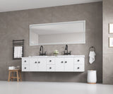 96 x 36 Inch LED Bathroom Mirror with Front and Backlight, Wall Mounted Vanity Mirror, Anti-Fog, W2287P281174