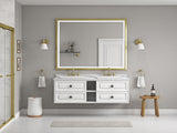 72 x 48 Inch LED Bathroom Mirror with Aluminum Frame, Wall Mounted Vanity Mirror, Anti-Fog, Memory, W2287P283317