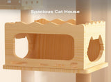 66.9" Modern Cat Tower, Wood Cat Tree Tower for Indoor Cats, Cat Treewith Sisal-Covered Scratching 14348297