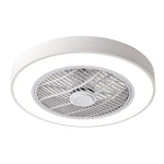 ZUN 20 in. Indoor White Low Profile Ceiling Fan with Integrated Light with Remote Control and Reversible T3096P253303