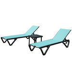 ZUN Outdoor Lounge Chair, Aluminum Plastic Patio Chaise Lounge with Side Table & 5 Position Adjustable W1859P225543