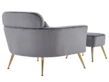 Half Disassembled Single Chair With Gold Feet And Pedals Flannelette Indoor Leisure Chair Dark Gray 65909311