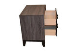 Contemporary Style 2-Drawer Nightstand Made with Wood in Gray 808857696809