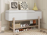 TREXM Farmhouse Upholstered Storage Bench with Hidden Compartment, Modern Entryway Bench for Living N715P308014N