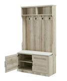 ZUN Wood Coat Rack, Storage Shoe Cabinet, with Clothes Hook, with Sponge Pad Product, Multiple Storage 67234760