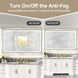 60x36" Black Eco-Friendly Silver MirrorDual LED Light StripsFront and Back Lighting T3177P320578