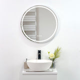 ZUN 24 in. White Framed Dimmable Anti-Fog LED Bathroom Vanity Mirror W716P233471