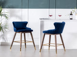 Leland Fabric Upholstered Wingback Bar Stools, Set of 2, Blue T2574P165110