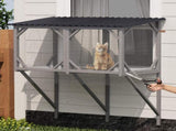 Cat Window Box, 43.3" Catio Outdoor Cat Enclosure with Bug Proof Net for Sunbathing, Napping & 82991015