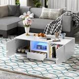 U-Can Modern High Glossy Rectangle Coffee Table, Stylish Center Table with Storage Space, Accent N724P294656K