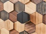 Distressed Storage Cabinet with Honeycomb Pattern, Modern Accent Cabinet with Doors for Entryway W3040P382292