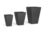 Set of 3 PP Rattan Wicker Planters with Metal Frame & Inner Pots, Stackable Tall Plant Pots for 77738352